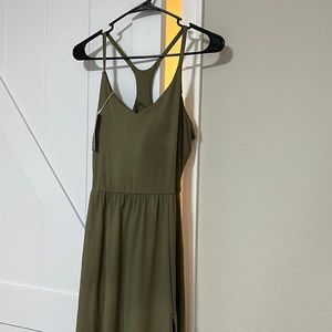 Halara Midi Dress Olive Green